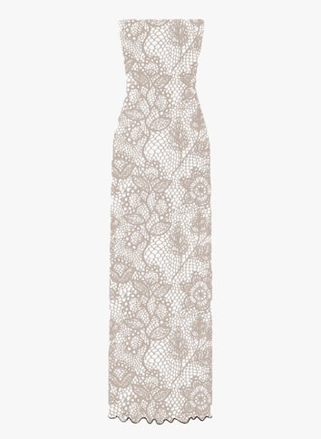 Strapless lace dress ROTATE Grey